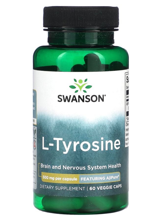 SWANSON L-Tyrosine 500 mg 60 Veggie Caps - Image 1