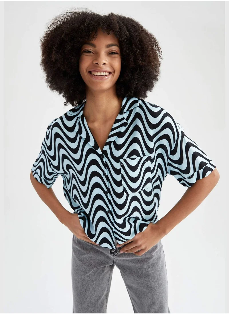 DeFacto Patterned Short Sleeve T-Shirt