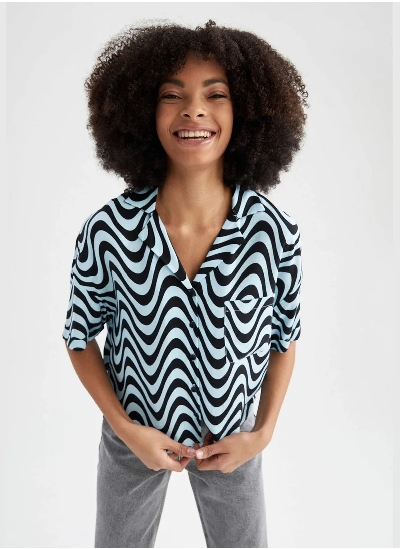 DeFacto Patterned Short Sleeve T-Shirt