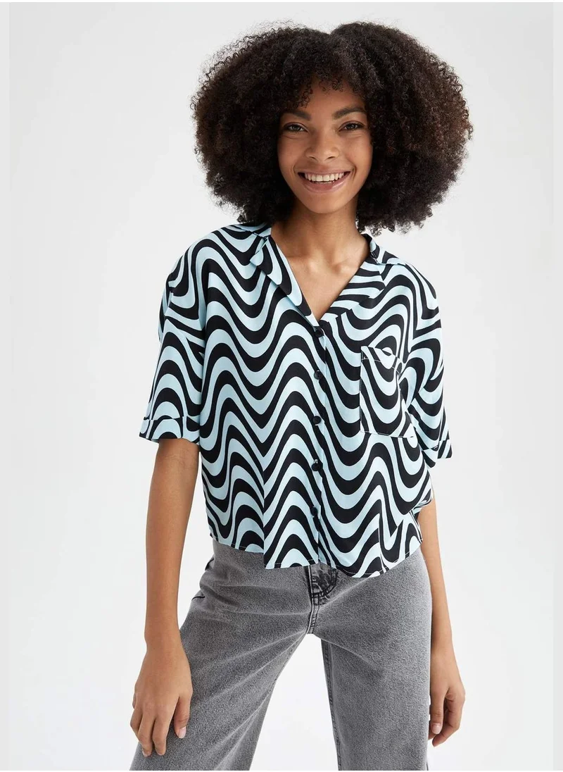 DeFacto Patterned Short Sleeve T-Shirt