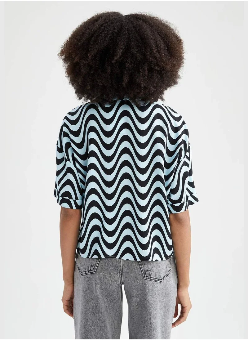 DeFacto Patterned Short Sleeve T-Shirt