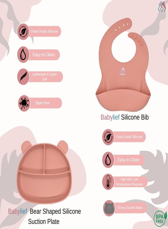 Babylief™ 4 piece Silicone Baby Feeding Set (PINK) - Image 3