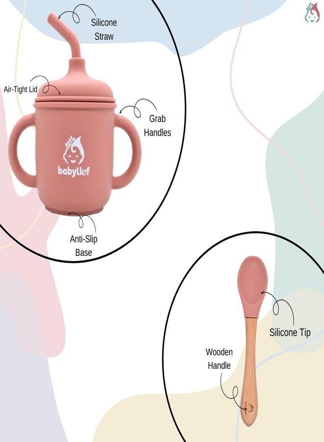 Babylief™ 4 piece Silicone Baby Feeding Set (PINK) - Image 4