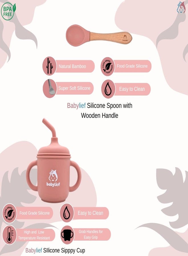 Babylief™ 4 piece Silicone Baby Feeding Set (PINK) - Image 5