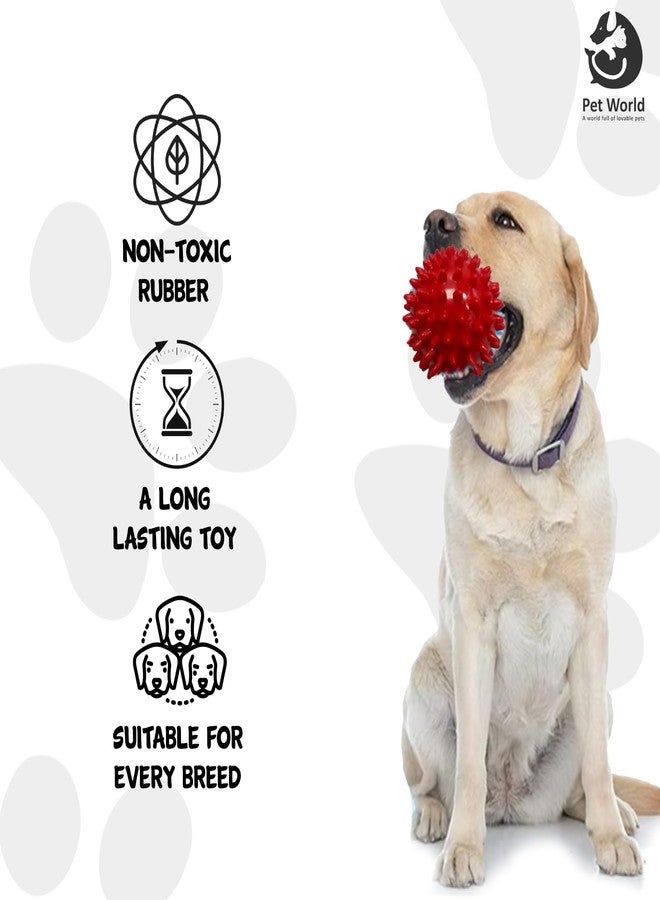 PET WORLD Dog Spike Ball| Made with Thermoplastic Rubber| Suitable for Small to Medium Dogs & Puppies| Chewing, Teething, & Training Bouncy Ball Toy| Safe for Dogs| Highly Durable - Image 2