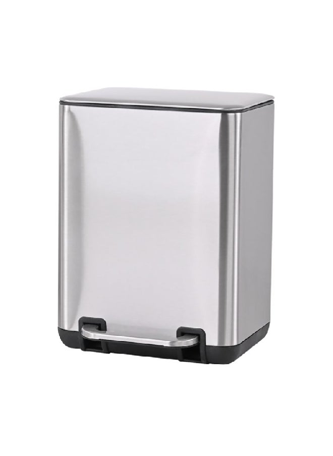 HONEYBEE Stainless Steel Rectangular Pedal Bin Silver 6 L HDB-10303A 