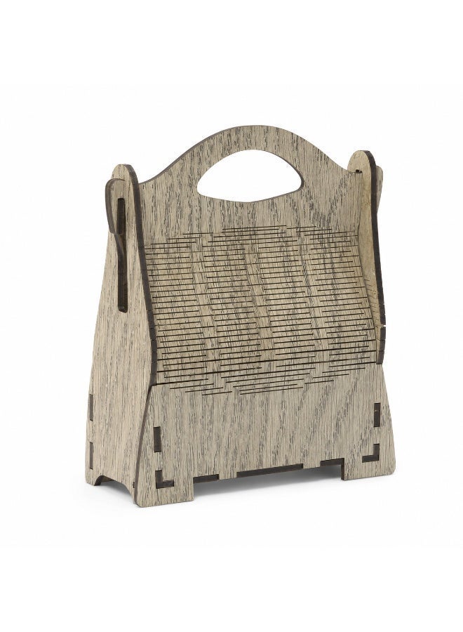 3-Piece Wooden Gift Bundle – 2 Empty Gift Baskets with Carry Handles + 1 Brown Wooden Money Bank - Image 2