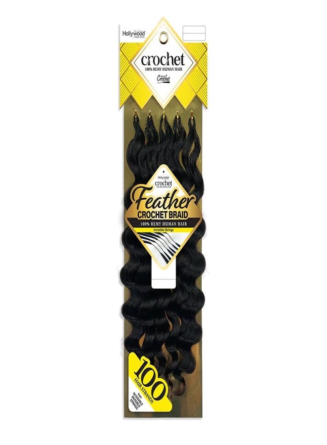 Zury Sis Hollywood Feather Crochet Braid Human Hair - Ocean 14 (Color : 1B Off Black)