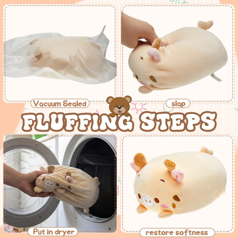 Leitee 9 Pcs Stuffed Animals Plush Bulk 8 Inch Cute Plushies Toys Plush Pillow for Boys Girls Birthday Gifts Box Toys for Classroom Prize Kids Party Favors Valentines Gifts in Bulk (Cute Animal) - Image 4