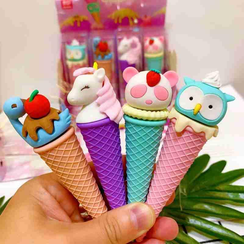 DEOXY Ice-Cream Theme Erasers Set for Kids,Set for Return Gift, Stationary Set for Kids, Rubber Eraser, Stationary – Pack of 4 (QH1001) - Image 1