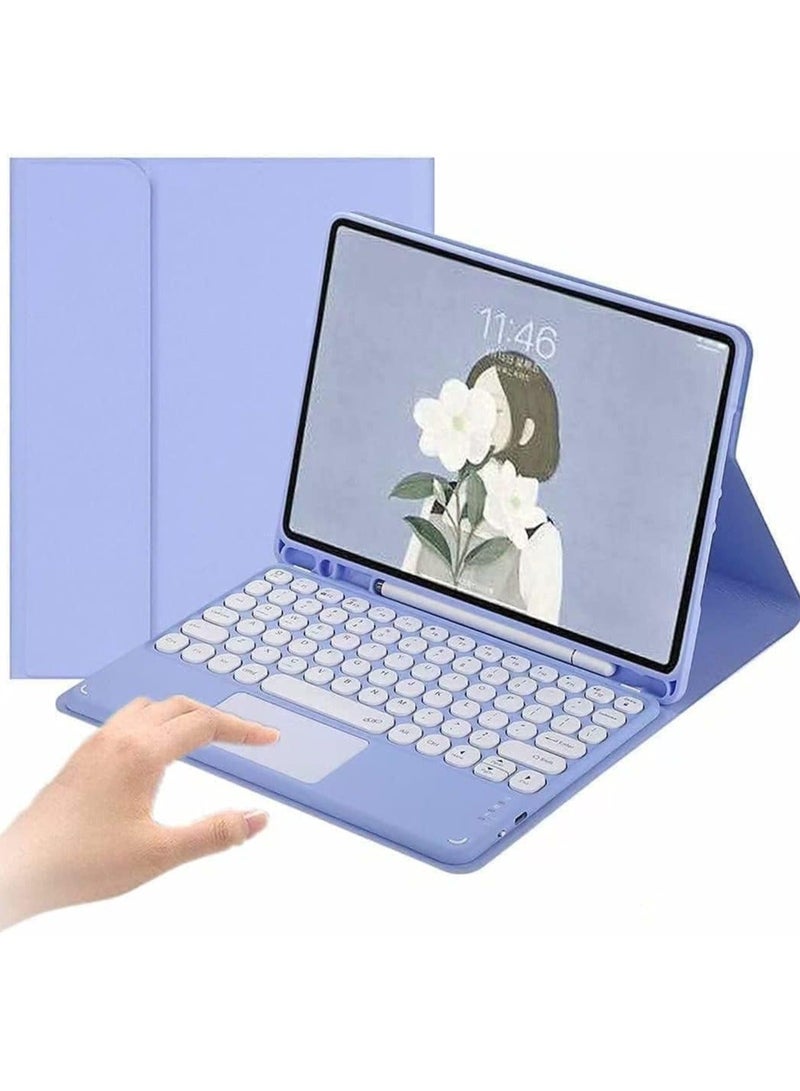 Keyboard Case Compatible with iPad Air 13 Inch 2024 (Model Number: A2903, A2904) -Touchpad Detachable Pencil Holder -Slim Leather Folio Smart Cover