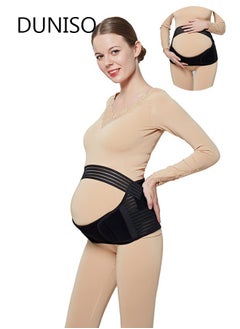 DUNISO Size L 3-Piece Pregnancy Support Maternity Belt, Waist/Back/Abdomen Band, Belly Brace, Black,  - Image 1