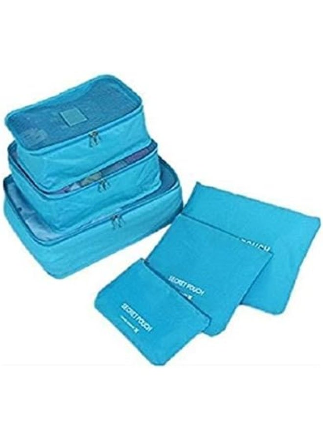 طقم منظمات شنط السفر – 6 قطع من أكياس تنظيم وتخزين الملابس والأحذية والإكسسوارات – قماش نايلون مقاوم للماء، بسحّاب وخفيف الوزن وقابل للطي – متعدد الألوان - Image 2