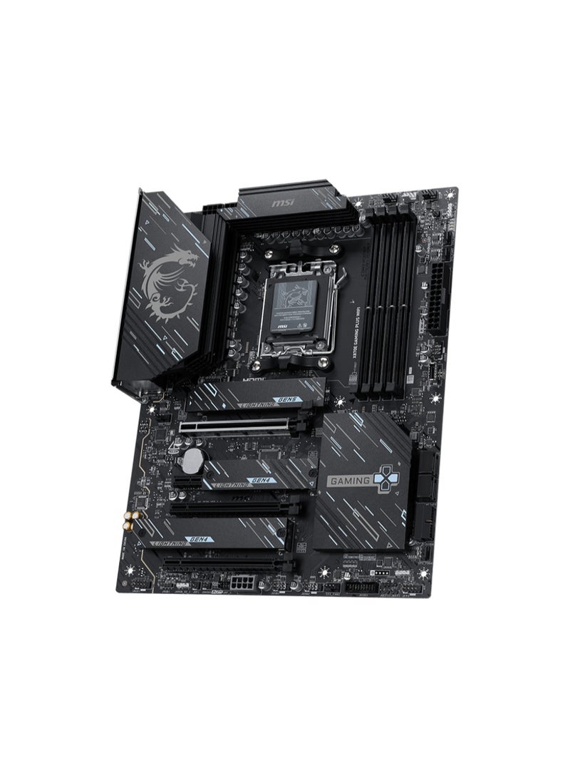 MSI MSI X870E Gaming Plus WiFi ATX Motherboard, AM5 Socket, X870E Chipset, DDR5 up to 256GB, PCIe 5.0, 3x M.2, USB4 40Gbps, Wi-Fi 7, 5GbE LAN, HDMI 2.1 & DisplayPort 1.4, RGB Sync, Extended Heatsinks & M.2 Shield Frozr | 911-7E70-001 - Image 3