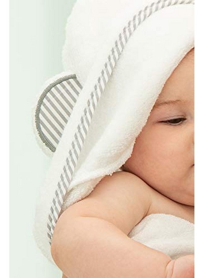 Fishers Finery Fishers Finery Bamboo Viscose Baby Hooded Bath Towel & Washcloth Set - Unique Mitten Design (Gray)  - Image 3