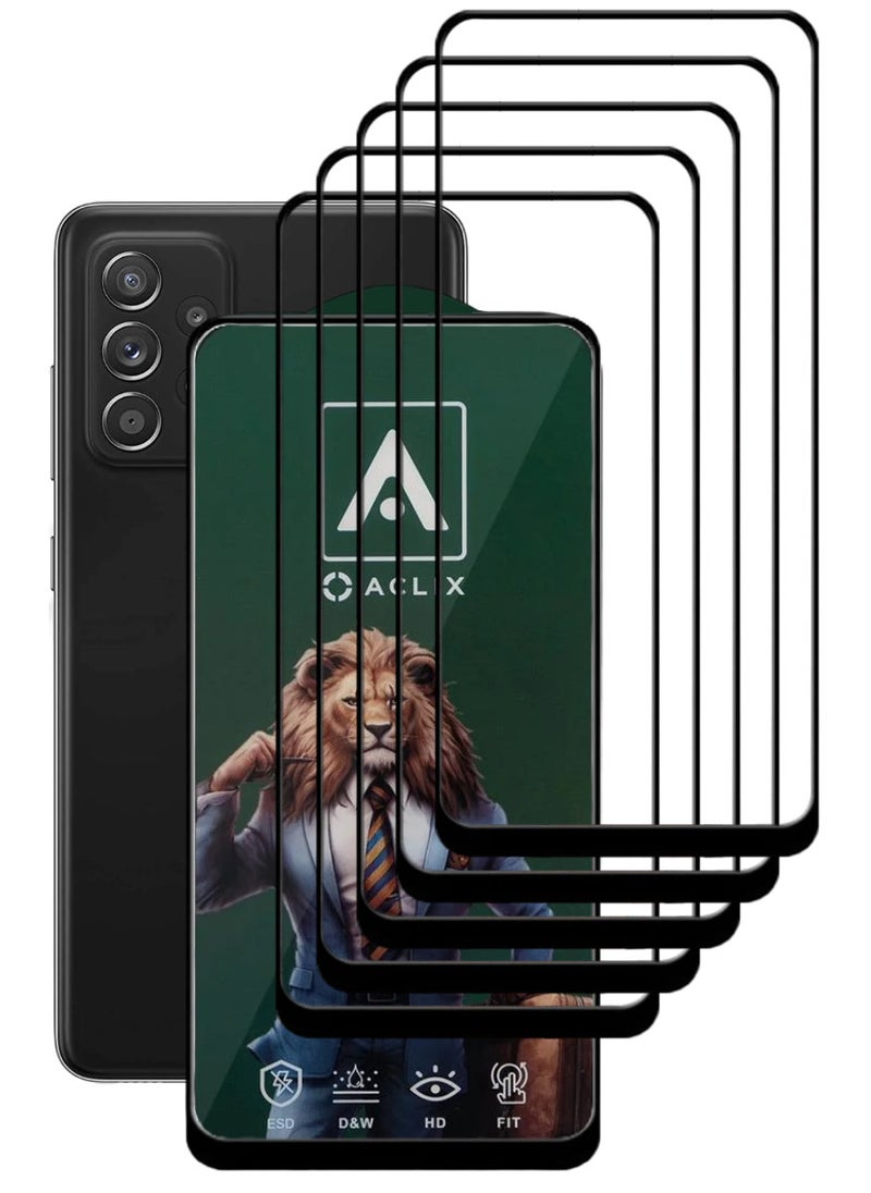 ACLIX 5 Pieces Antistatic ESD Dustproof Premium Quality High Definition Tempered Glass Screen Protector Designed For Samsung Galaxy A52 5G - Image 1