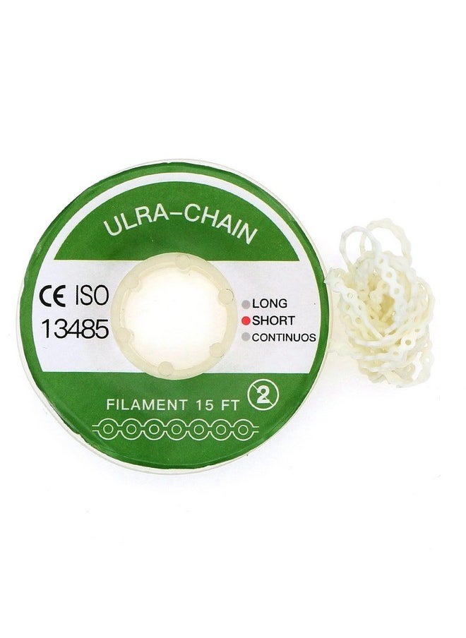 Dentalmall 4.5Mpack Dental Orthodontic Power Chain Dental Spool Elastic Rubber Band Power Elastic Chain Power Chains Brace (Short White)  - Image 1