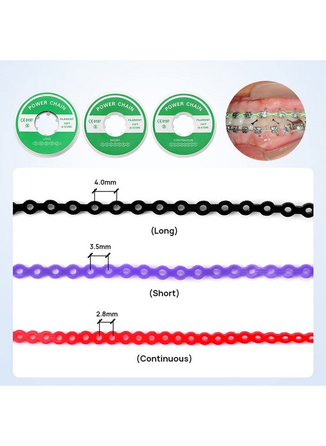 Dentalmall 4.5Mpack Dental Orthodontic Power Chain Dental Spool Elastic Rubber Band Power Elastic Chain Power Chains Brace (Short White)  - Image 5