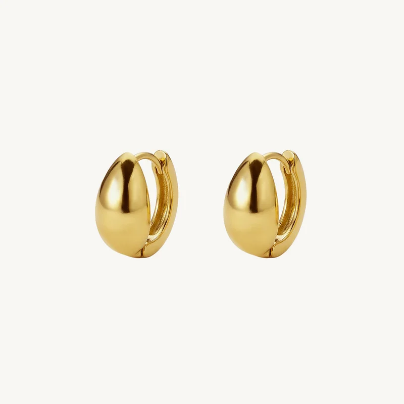 Palmonas 18k Gold Plated Bold Oval Hoop Earrings For Women - Waterproof & Anti-Tarnish