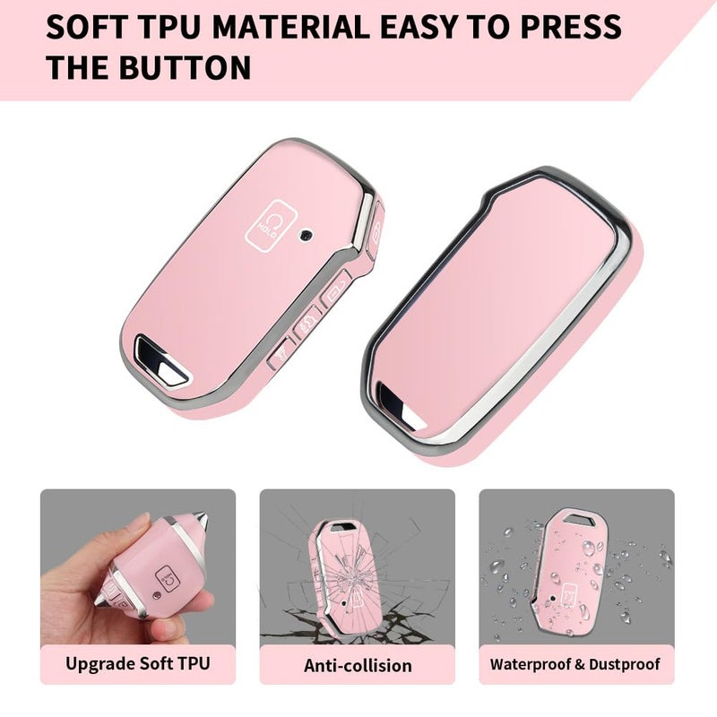 QBUC for Kia Key Fob Cover with Keychain,Car Key Case Shell Protection Fit for Kia K5 Forte Sportage Soul Seltos Telluride Sorento - Image 3