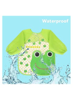 KASTWAVE Long Sleeve Baby Bibs for 6-36 Months Unisex Waterproof Feeding Bibs for Infant Child Toddler, Wipeable Stain, Washable, Lightweight, Stain and Odor Resistant, 4 Pack  - Image 4