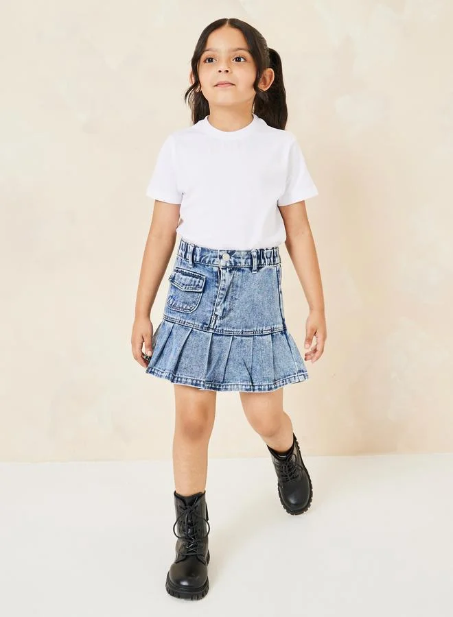 Styli Solid Cotton Round Neck T-Shirt