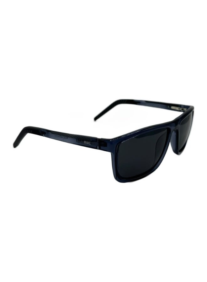 MEC Men's Rectangular Sunglasses, Navy Blue Frame with Dark Smoke Lenses - Image 3