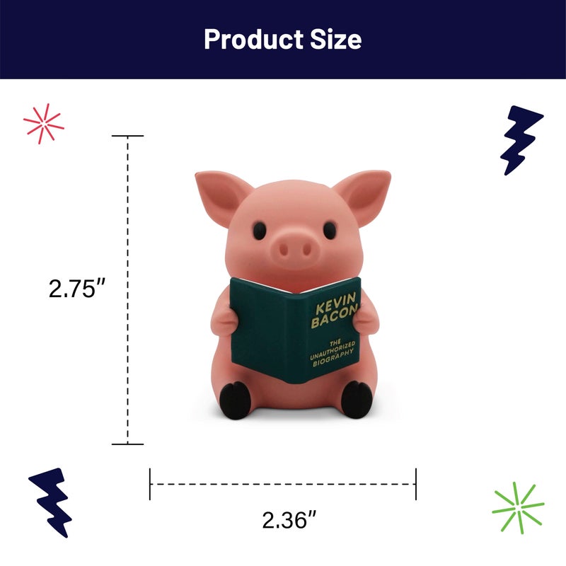 GOOFBALLS Little Readers â€“ Cute Figurines for Bookshelves, Desks, Terrariums & Home Decor â€“ Book-Loving Animal Statue â€“ Pig - Image 3