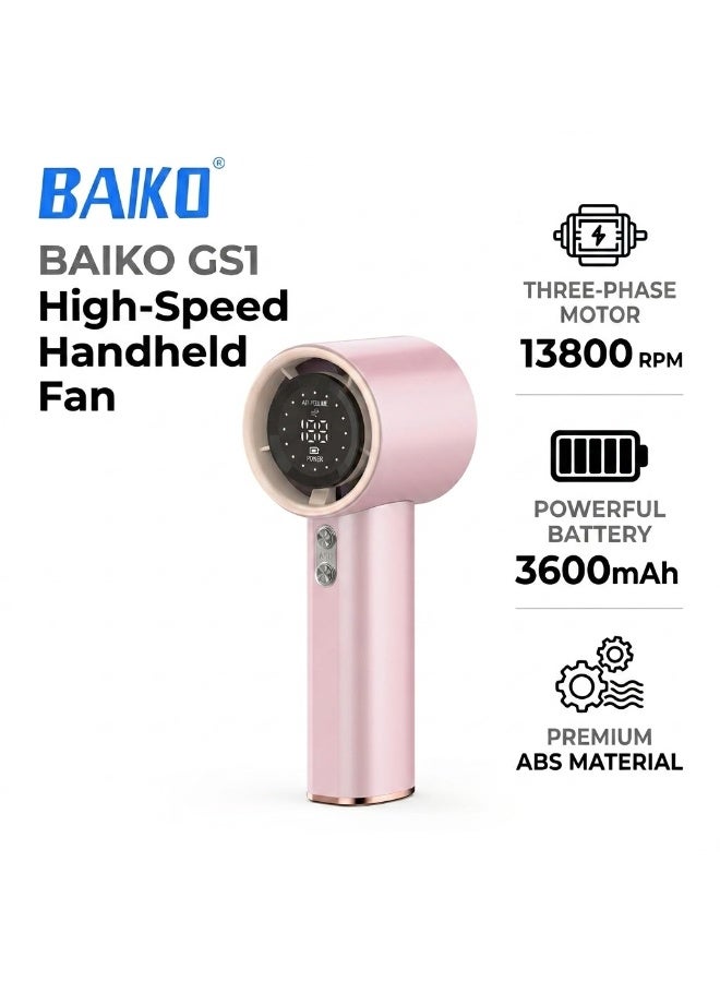 BAIKO GS1 Handheld Portable Fan, 3600mAh Dual-Battery, 13,800 RPM Powerful Motor,  Smart Safety Control, ABS Build - Image 2