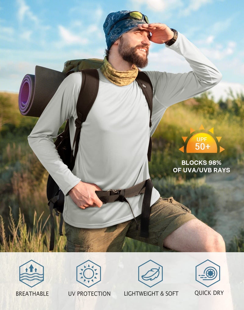Roadbox Mens UPF 50+ UV Sun Protection Shirts Outdoor Long Sleeve SPF Diving Rash Guard for Fishing Hiking Swimming - Image 3