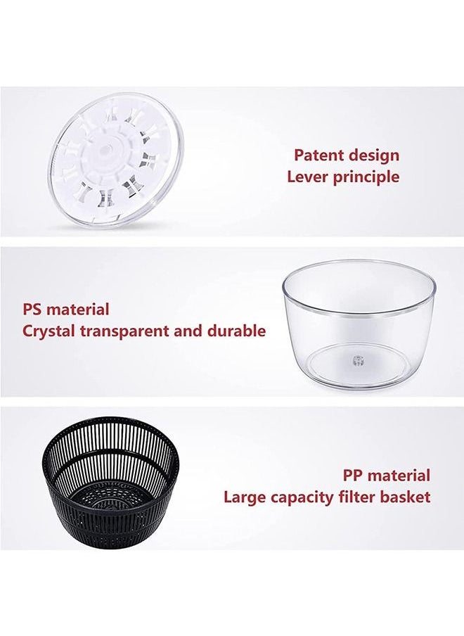 DMG TECH - Salad Spinner, Free-Manual Lettuce Dryer and Vegetable Washer, Draining Lettce and Vegetable with Ease, BPA Free Salad Spinner, For Salad Greens, Lettuce, Fruits and Vegetables/5L - Image 1