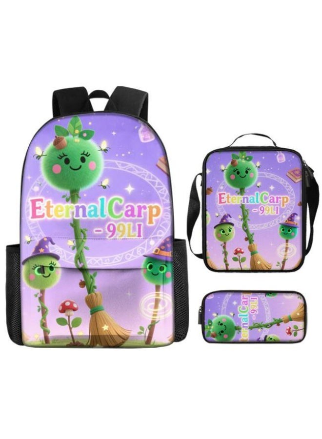 Bright Li Fire Shoulder + handbag + stationery bag | Cartoon bag three-piece set, easy to cope with various occasions (students, children, friends outing, mountain climbing, going to school, etc.) | Back to school season/festival gifts - 47 - Image 2