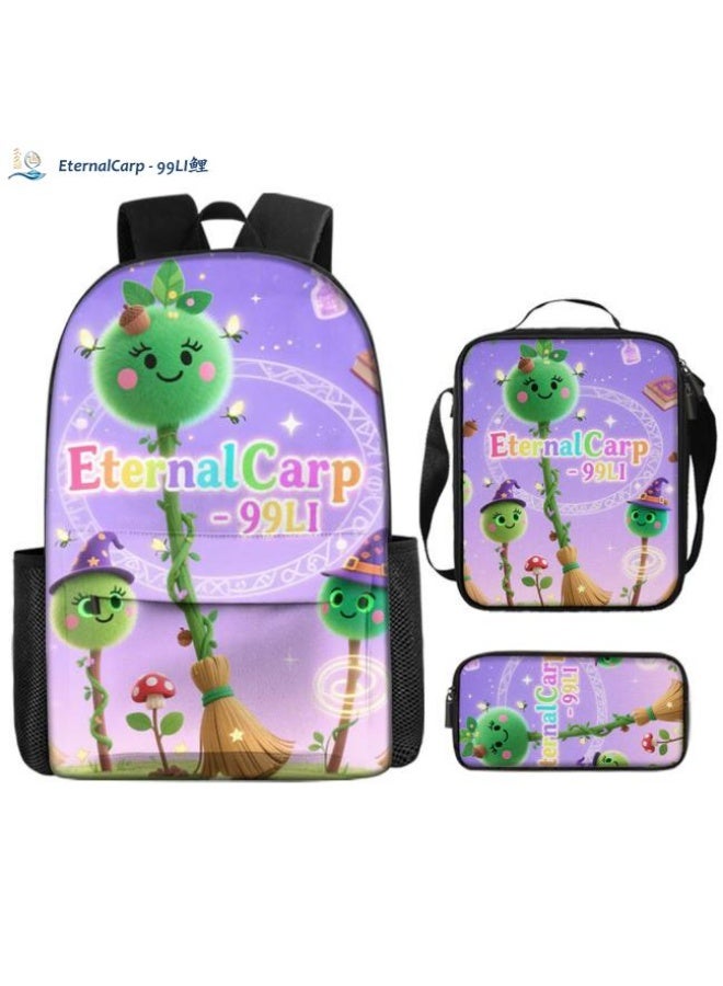 Bright Li Fire Shoulder + handbag + stationery bag | Cartoon bag three-piece set, easy to cope with various occasions (students, children, friends outing, mountain climbing, going to school, etc.) | Back to school season/festival gifts - 47 - Image 1