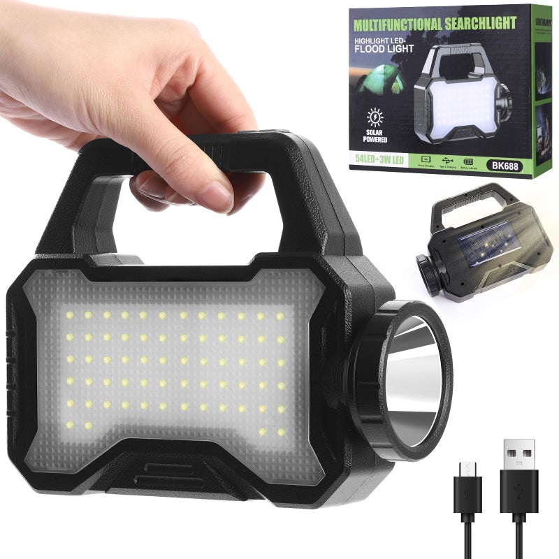 yeatem Solar FlashlightMultifunctional Flashlight Solar Flashlightled Flashlight Cell Phone ChargerUSB ChargingSuitable for HomeFishingOutdoor Camping