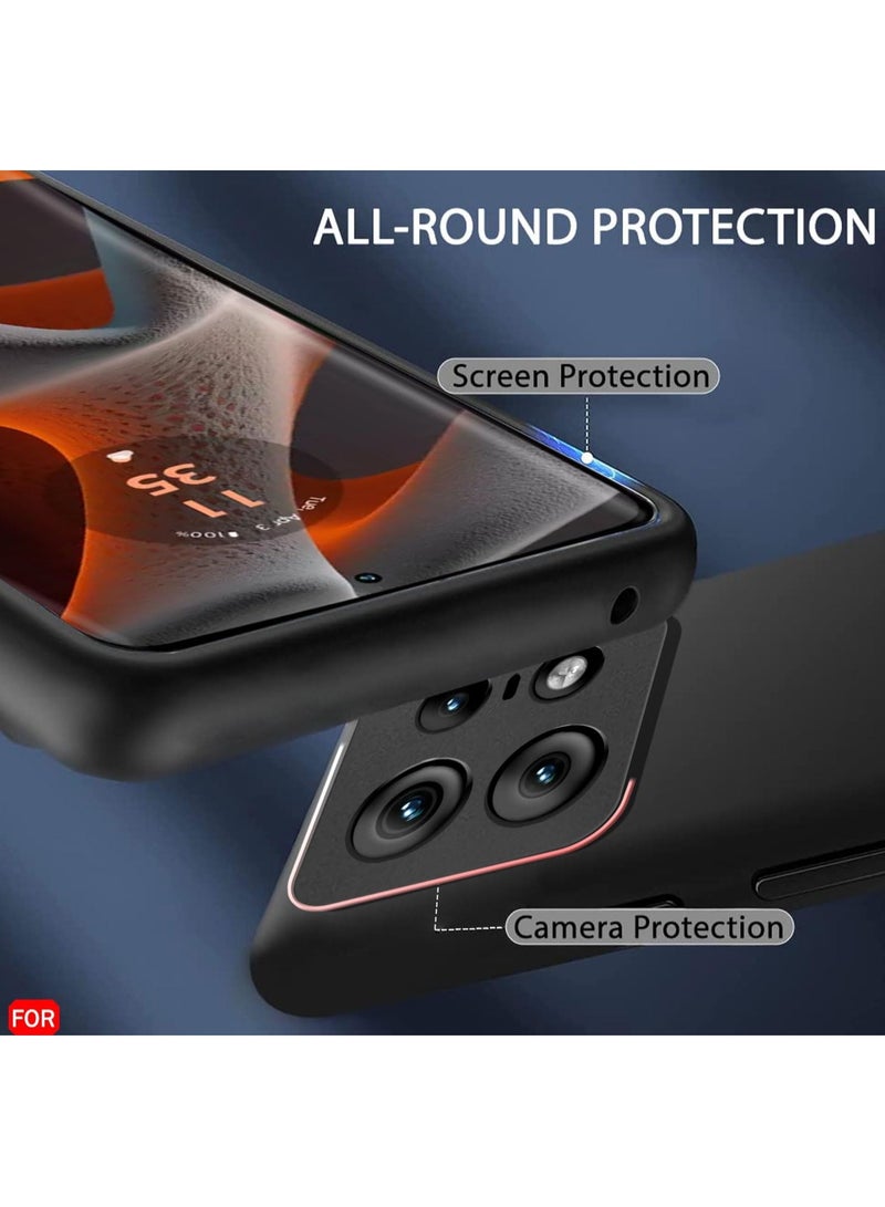 حافظة لهاتف موتورولا موتو إيدج 50 برو غطاء حماية ناعم من مادة البولي يوريثان اللدن بالحرارة أسود غير لامع وغطاء حماية نحيف مناسب للحماية من السقوط مصمم لهاتف موتو إيدج 50 برو - Image 2