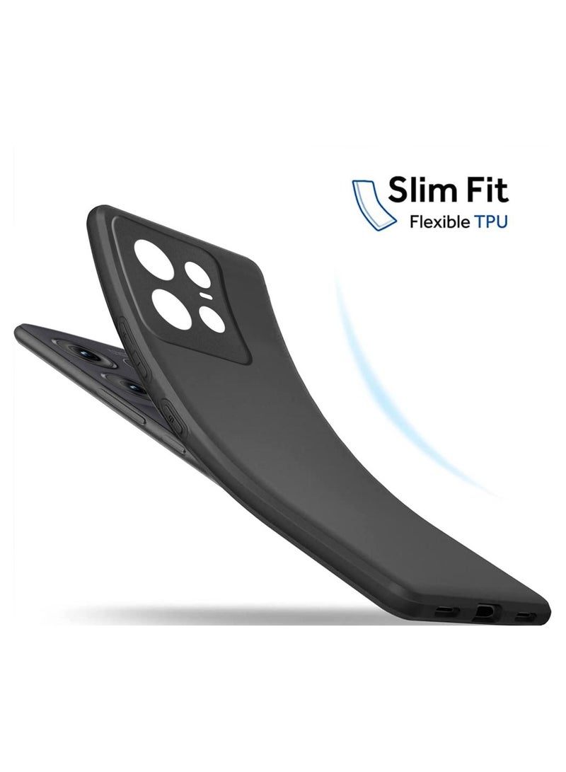 حافظة لهاتف موتورولا موتو إيدج 50 برو غطاء حماية ناعم من مادة البولي يوريثان اللدن بالحرارة أسود غير لامع وغطاء حماية نحيف مناسب للحماية من السقوط مصمم لهاتف موتو إيدج 50 برو - Image 3