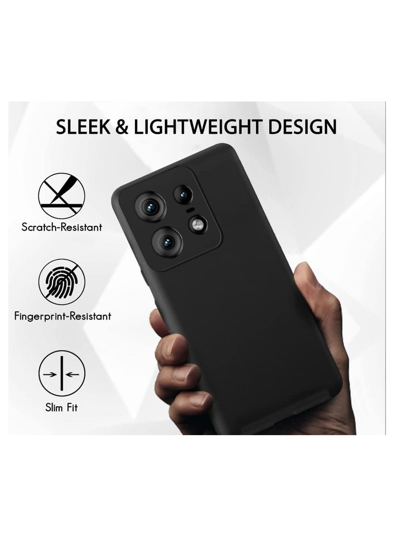 حافظة لهاتف موتورولا موتو إيدج 50 برو غطاء حماية ناعم من مادة البولي يوريثان اللدن بالحرارة أسود غير لامع وغطاء حماية نحيف مناسب للحماية من السقوط مصمم لهاتف موتو إيدج 50 برو - Image 4