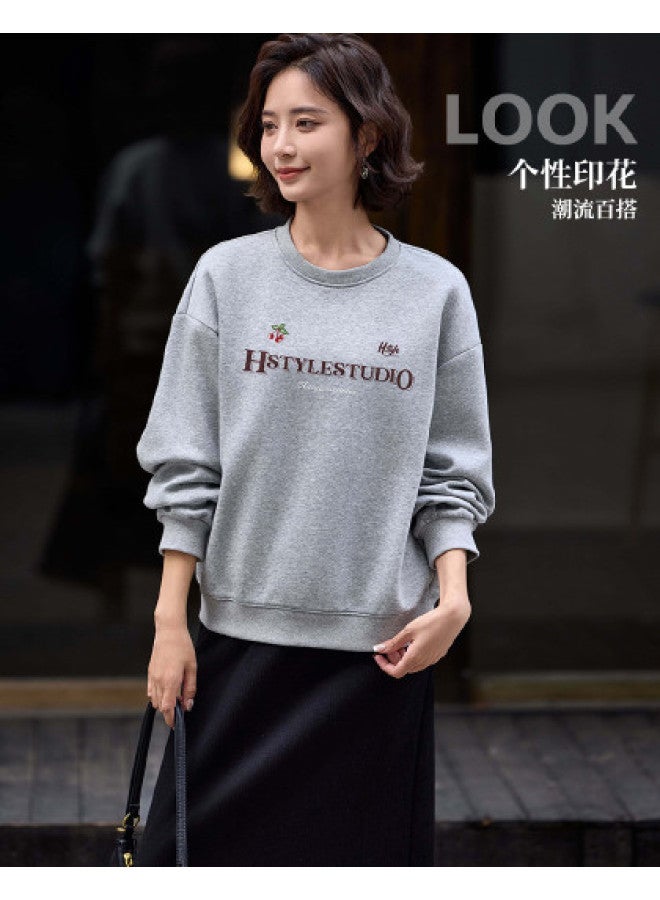 Hstyle هودي 2025 تصميم طباعة هودي ربيع/خريف ياقة دائرية مريحة للنساء بأكمام طويلة ملابس نسائية شابة ربيعية - Image 1