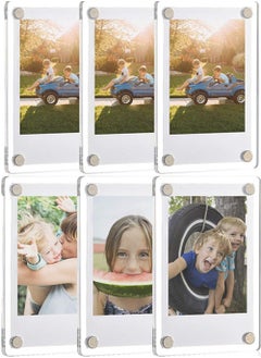 Beauenty Acrylic Fridge Magnetic Photo Frame, Acrylic Picture Frame, Magnet Double Sided Refrigerator Mini Picture Frame Clear Picture Display Frame 2.36 x 3.54 Inch  - Image 1