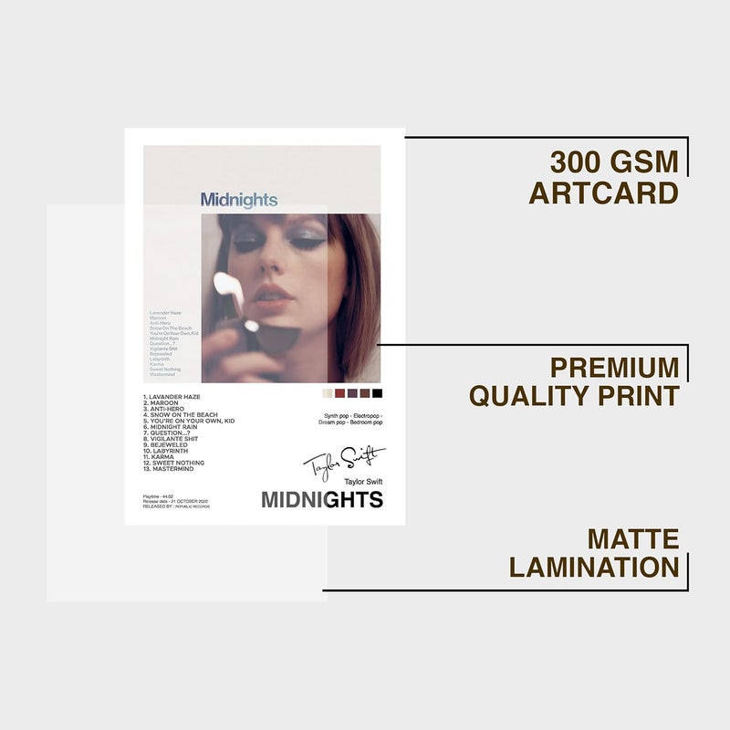 CodersParadise Taylor Swift Midnight Wall Poster Frame - Image 2