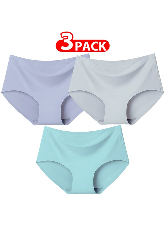 MARGOUN 3 Packs Women's Small Size Underwear Silk Women Lingerie Seamless Women High Rise Underwear Multicolour/Size Guide: 155/80 (S) - 160/85 (M) -165/90 (L) -170/95 (XL) - Image 1