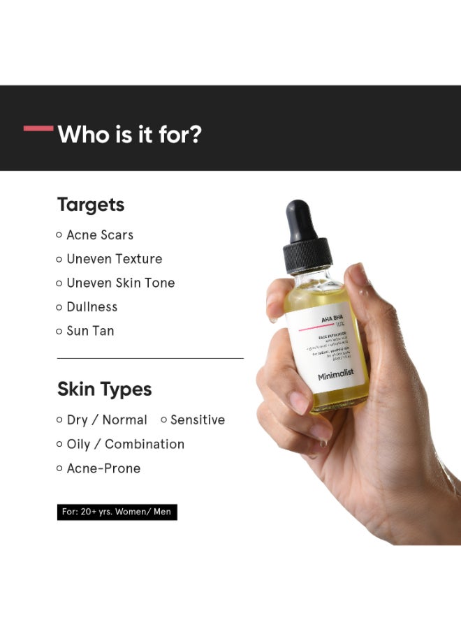 MINIMALIST - 10% AHA BHA Exfoliating Serum For Beginners | AHAs (Lactic Acid & Glycolic Acid) & BHA (Salicylic Acid) Serum - Image 1