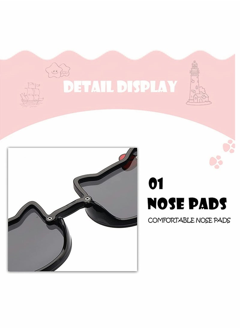 SYOSI - Kids Sunglasses 2 Pcs Cute Cat Shaped Child Sunglasses Polarized Sunglasses Neon Sunglasses UV Protection for Kids Boys Girls of 3-10 Years Old Birthday Party Beach Pool Supplies - Image 1