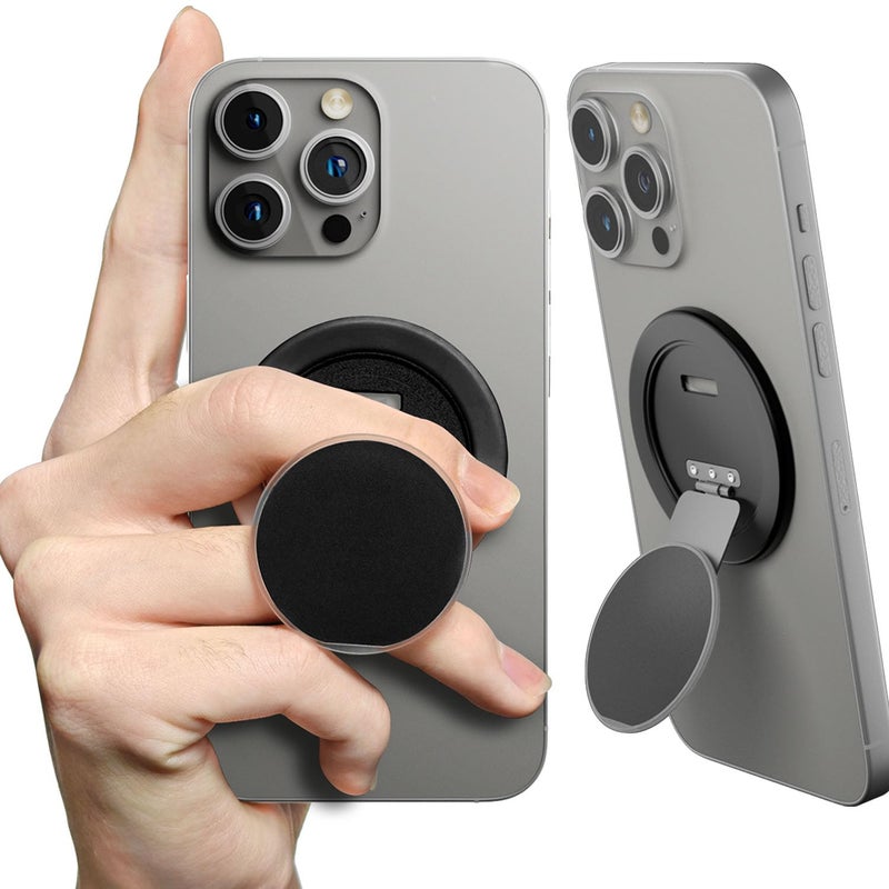 SEMBO MagSafe Phone Grip, Thin Multi-Angle Cell Phone Ring Holder Stand with Flexible 360Â° Rotation Metal Hinge, Magnetic Finger Grip Kickstand for iPhone 16/15/14/13/12 (Black) - Image 1