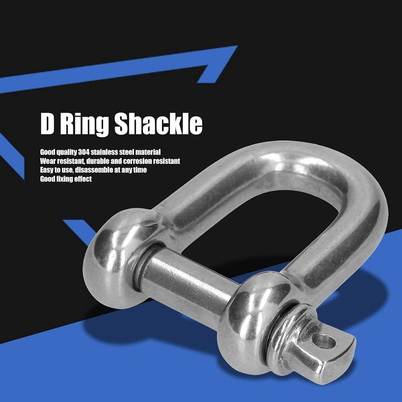 D Ring Anchor Shackle Stainless Steel Screw Pin Chain Connector Marine Land Lifting Tool for Industry (10pcsM10) - Image 4