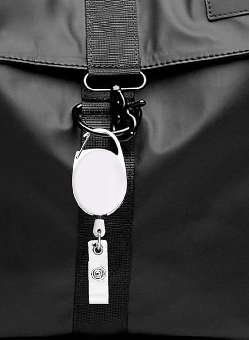 MARKQ [عبوة من 100] حامل شارة قابل للسحب باللون الأبيض مع مشبك بكرة - حامل بطاقة هوية متين للعمل، المكتب، المدرسة، وإكسسوارات سلسلة المفاتيح - Image 5