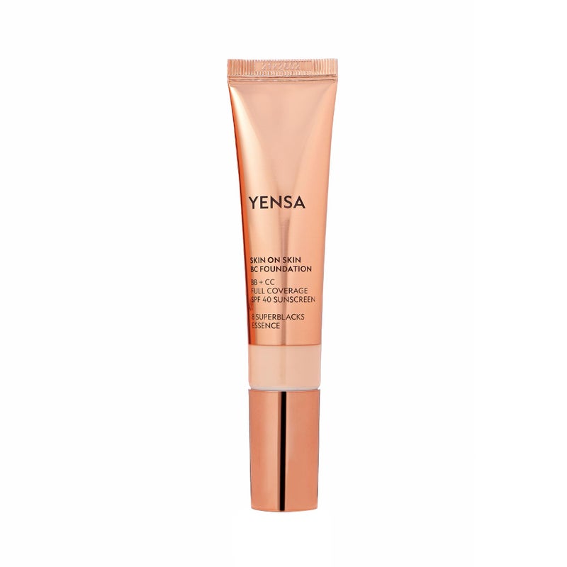YENSA BC Foundation  Full Coverage Skin Superfood Hydrating Serum  SPF 40 Sunscreen Medium Warm 1 fl oz