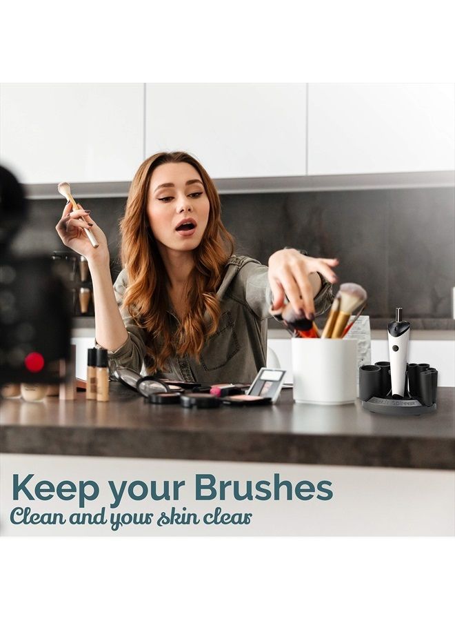 LUXE Electric Makeup Brush Cleaner with Makeup Brush Cleaner Solution Included, USB Charging Station, 3 Adjustable Speeds, Makeup Cleaner to Instantly Wash and Dry Your Makeup Brushes, Make Up Cleaner - Image 3