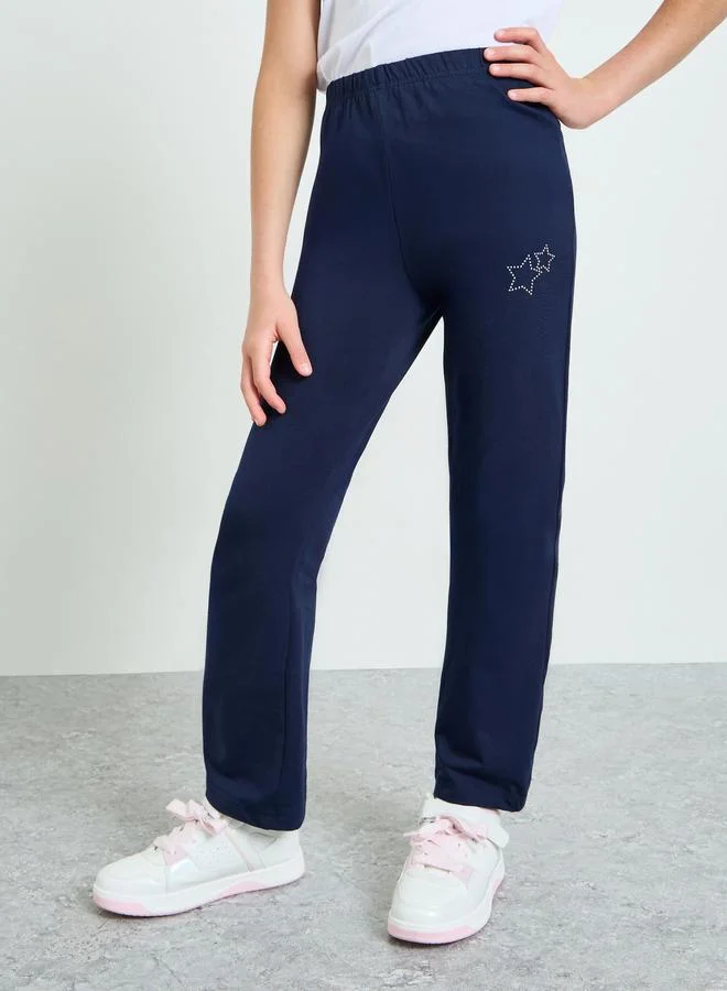 ستايلي Girls Navy Blue Flared Leggings
