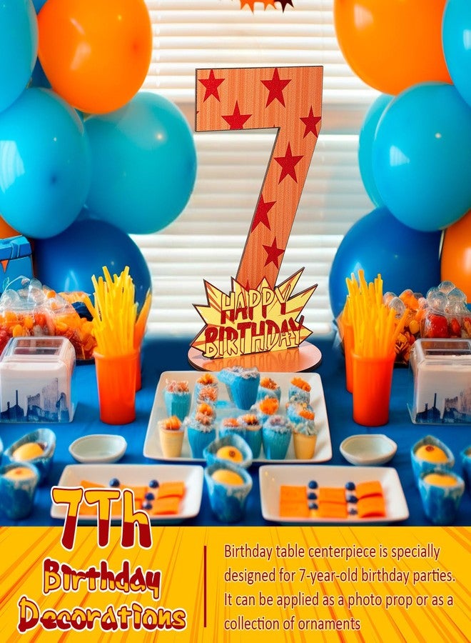 فيسينبال ديكورات عيد ميلاد كرتونية من Vicenpal، قطعة مركزية خشبية على شكل نجوم برتقالية وحمراء، رقم 7 و8، لافتة طاولة لمستلزمات عيد ميلاد التنين، دعامات صور حفلات الأنمي - Image 5